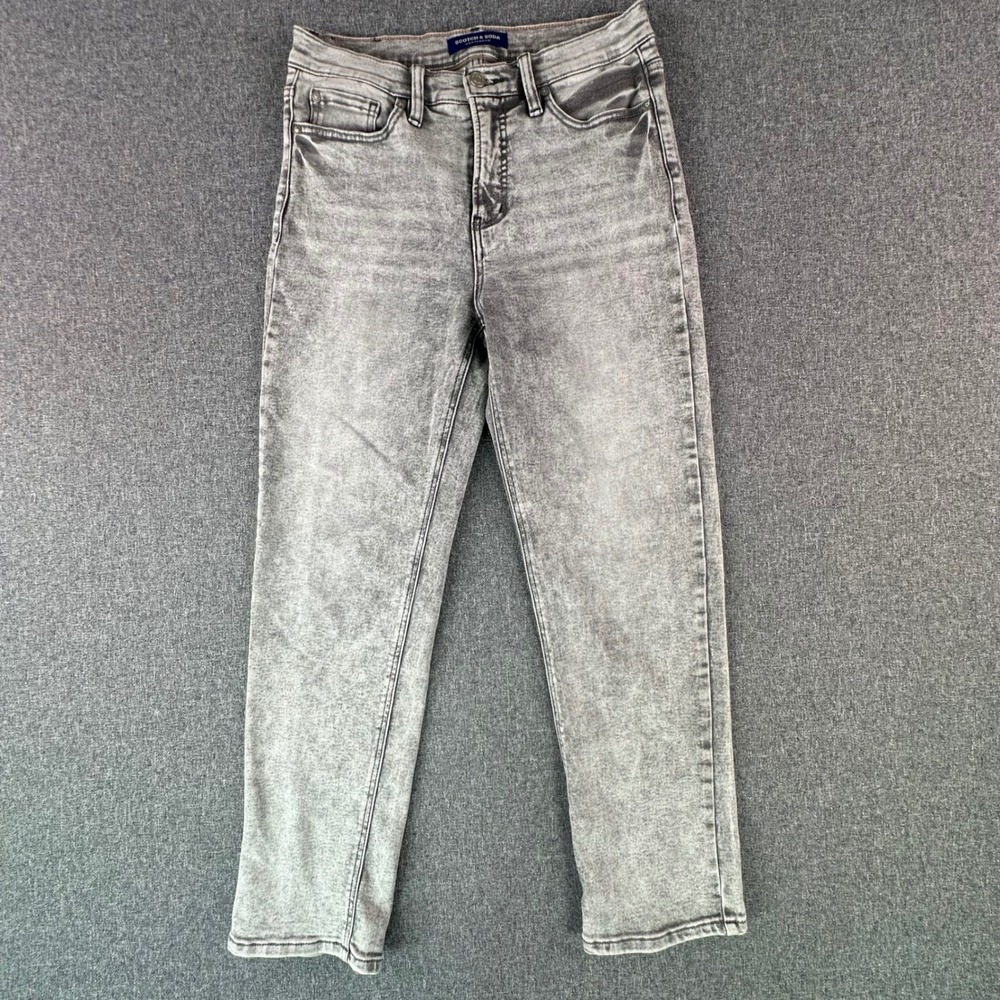 Scotch & Soda Jeans Womens 6 Straight Leg Grey Acid Wash 1861126